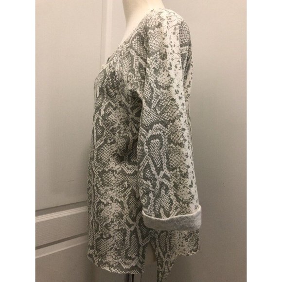 7 FOR ALL MANKIND Womens Pullover Sweatshirt Shirt Top Gray White Sparkle Size M - Picture 4 of 9